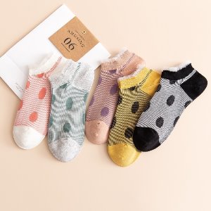아메 도트 솜사탕 양말 [2020 s/s 봄 여성 땡땡이 파스텔 망사 레이스 포인트 발목 덮는 socks]