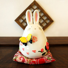 오세치모노 토끼 도자기 인형 [일본 복을 부르는 우사기 꽃토끼 개업선물] - 3차재입고